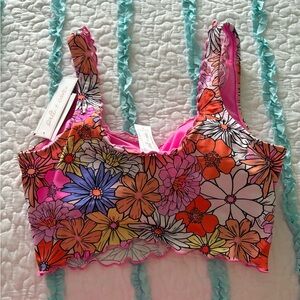 Salt + Cove Floral Ruffle Edge Top